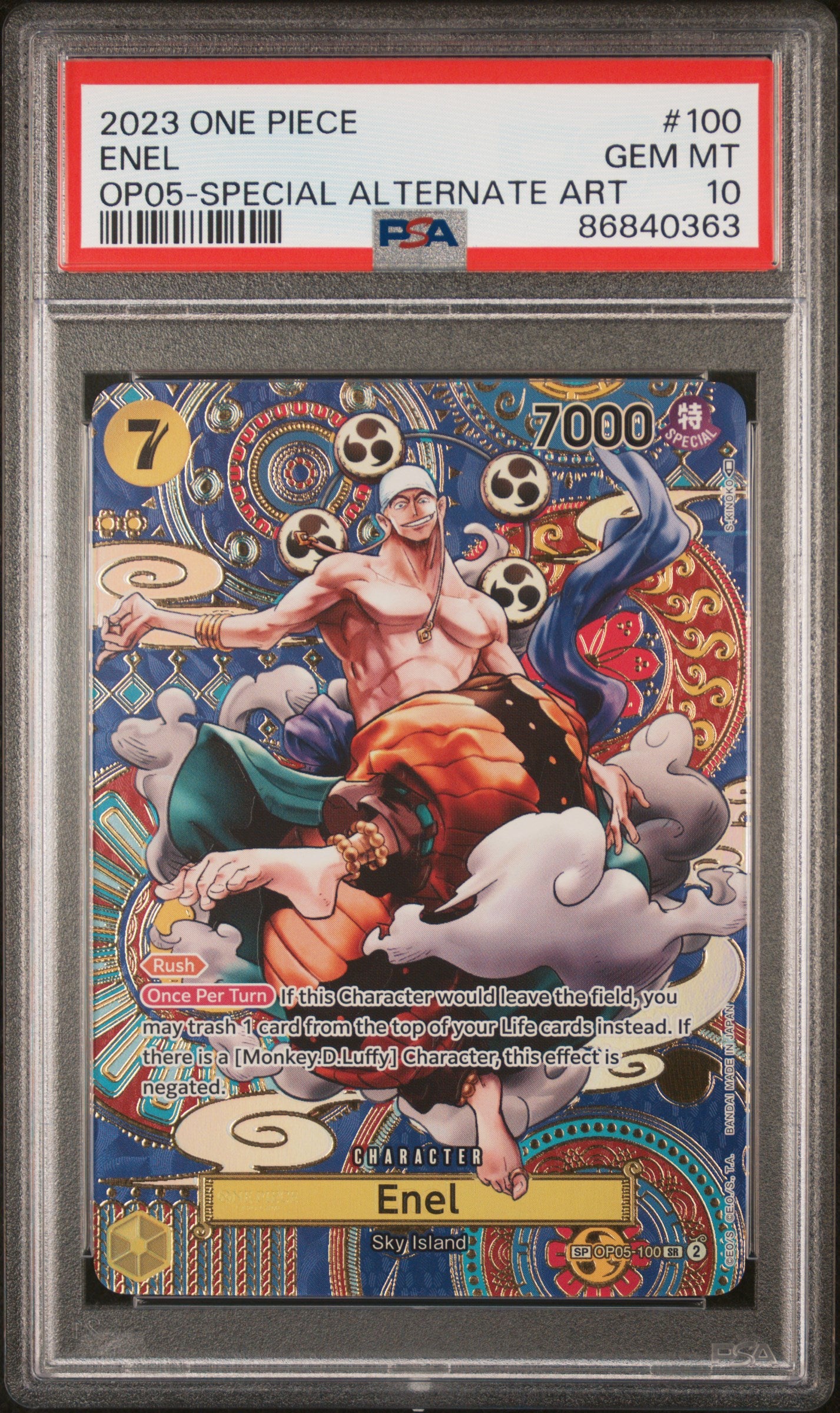 2023 One Piece Op05-Awakening Of The New Era Enel 10 PSA #100