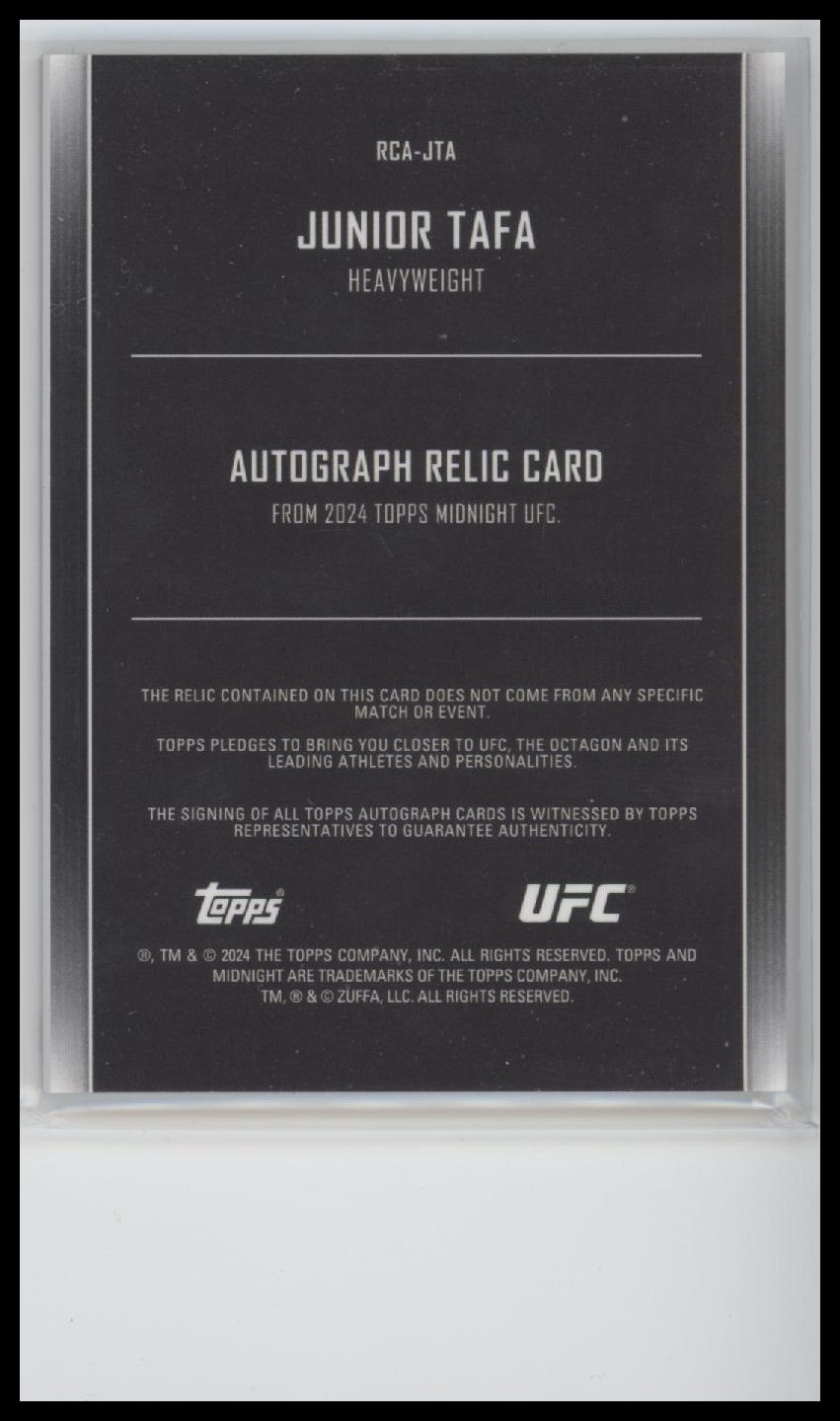 2024 Topps Midnight UFC Relic Autographs Junior Tafa Auto #RCA-JTA
