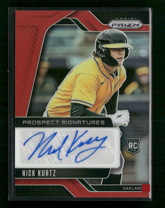 2025 Panini Prizm Prospect Signatures Red Prizms Nick Kurtz #/99 Auto #PS-NK