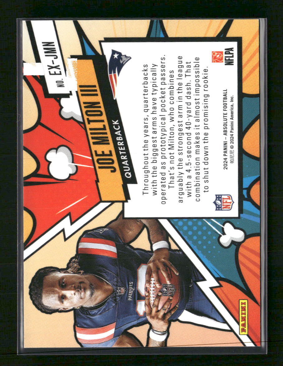 2024 Panini Absolute Explosive Joe Milton III #EX-JMN