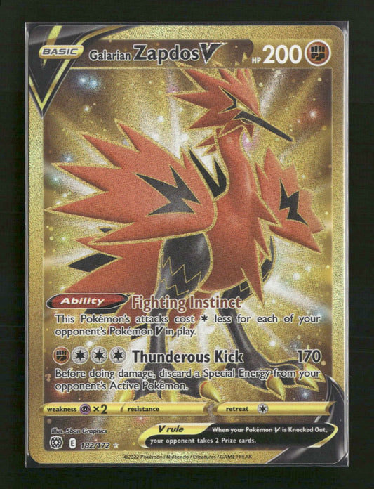 SWSH09: Brilliant Stars Galarian Zapdos V (Secret) #182/172