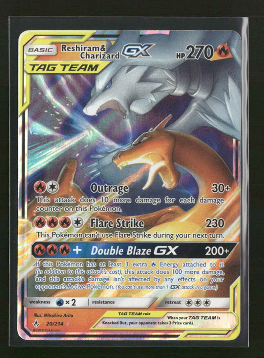 SM - Unbroken Bonds Reshiram & Charizard GX #20/214