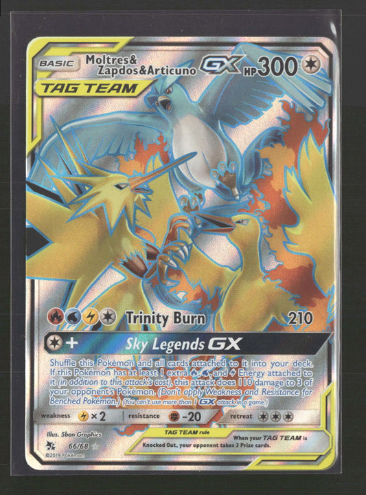 Hidden Fates Moltres & Zapdos & Articuno GX (Full Art) #66/68