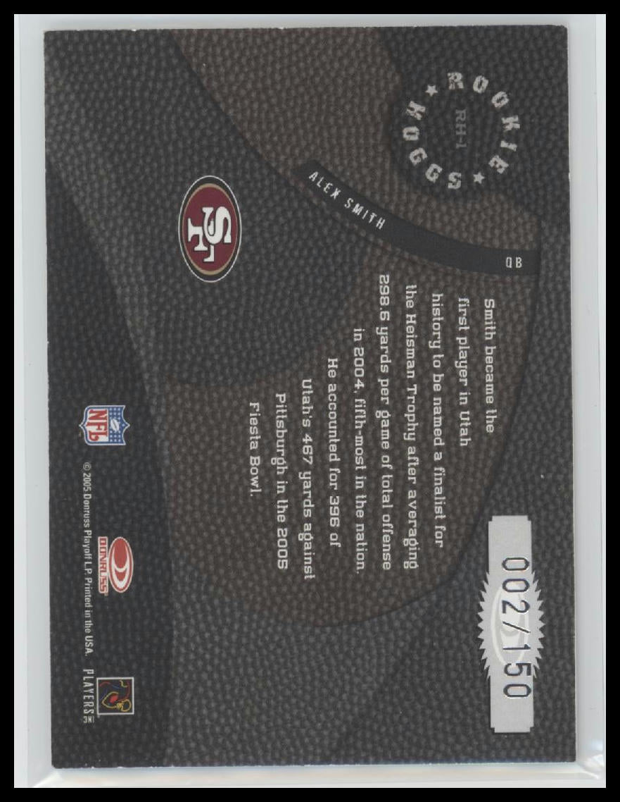 2005 Donruss Throwback Threads Rookie Hoggs Autographs Alex Smith #/150 #RH-1