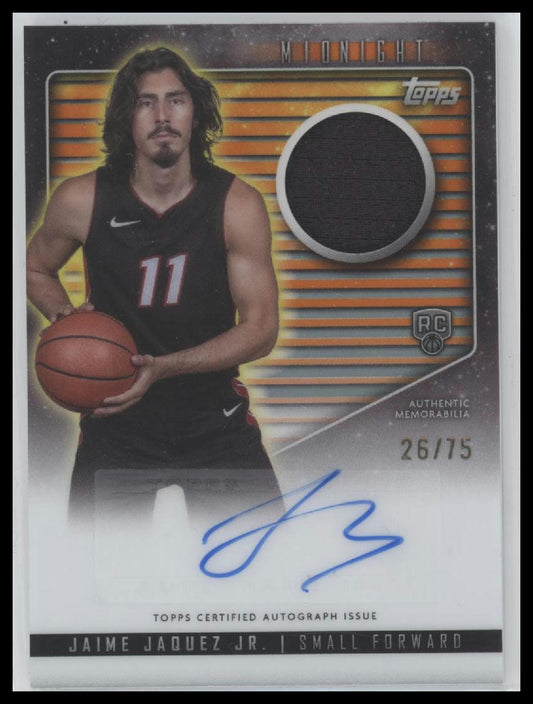 2023-24 Topps Midnight Rookie Jersey Auto #/75 Jaime Jaquez Jr. #RJA-JJJ