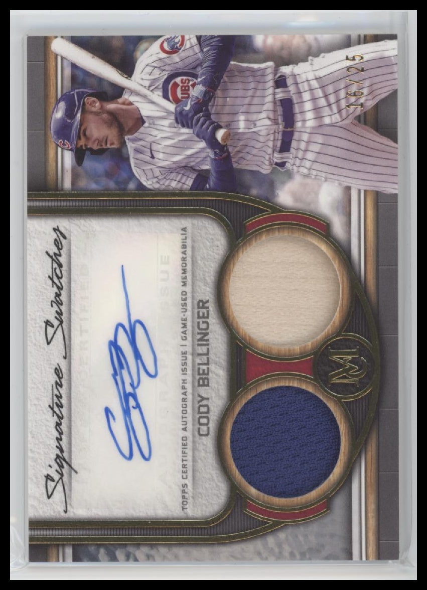 2023 Topps Museum Collection #SWDRA-CBE Autographs Gold Cody Bellinger #/25 Auto