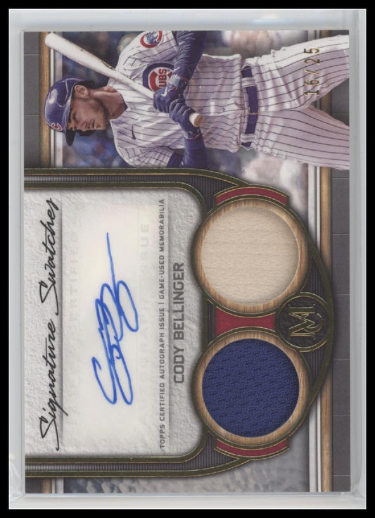 2023 Topps Museum Collection #SWDRA-CBE Autographs Gold Cody Bellinger #/25 Auto