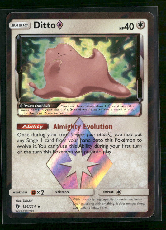 SM - Lost Thunder Ditto Prism Star #154/214