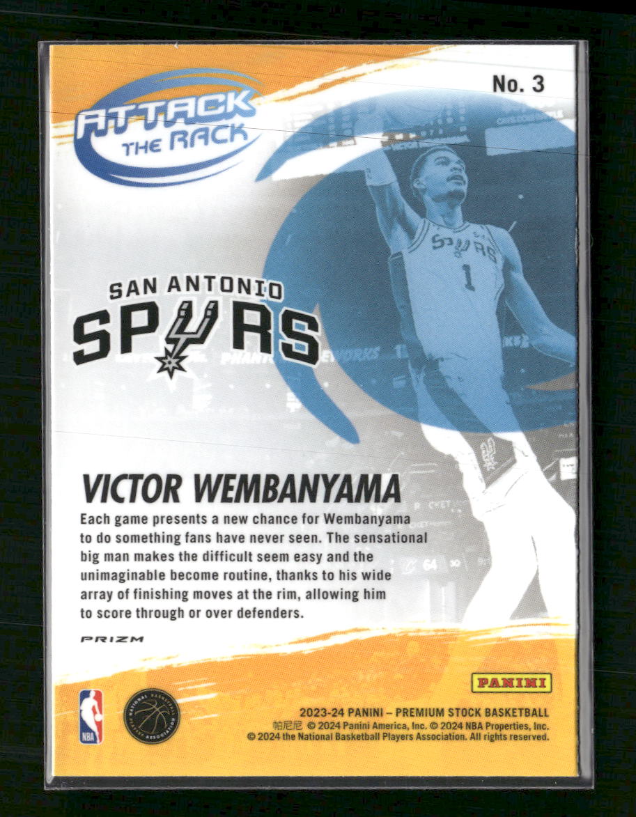 2023-24 Hoops Premium Stock Attack The Rack Victor Wembanyama #3