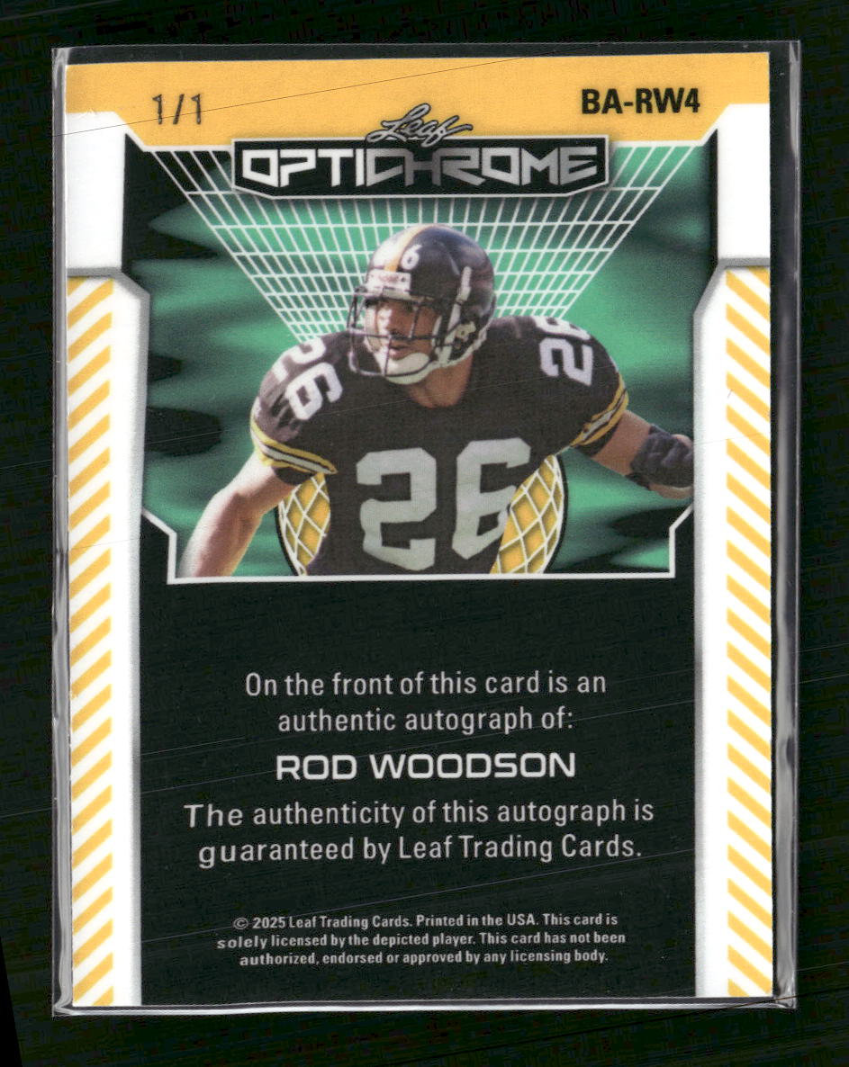2025 Leaf Optichrome Base Autographs Crystal Red Rod Woodson Auto #BA-RW4