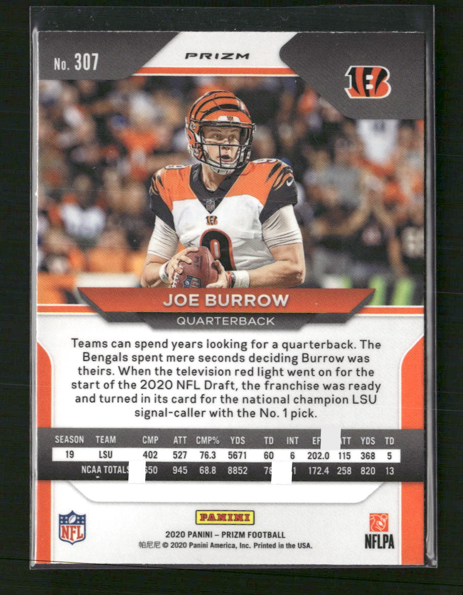 2020 Panini Prizm Prizm Lazer Joe Burrow Rookie #307