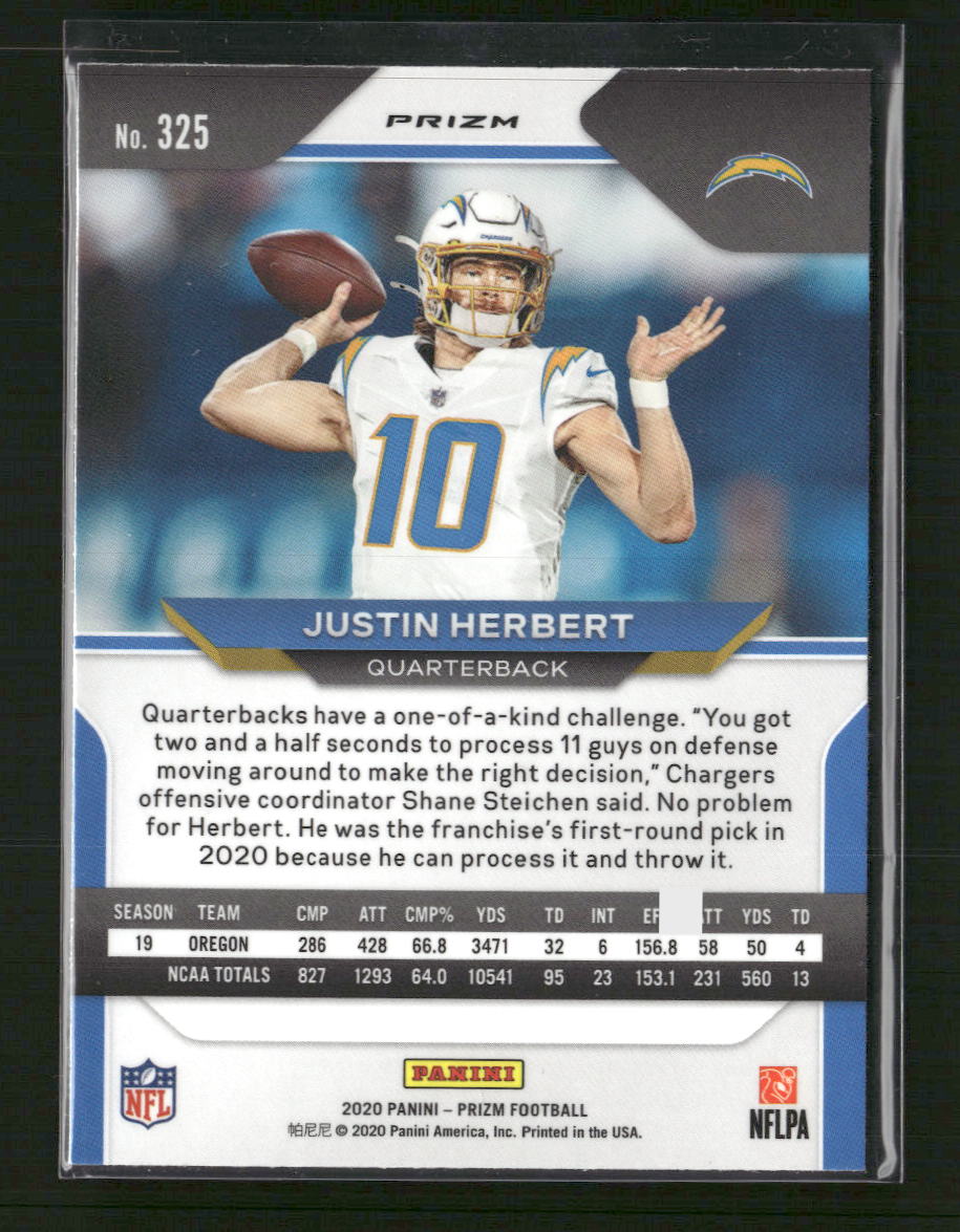 2020 Panini Prizm Prizm Disco Justin Herbert Rookie #325