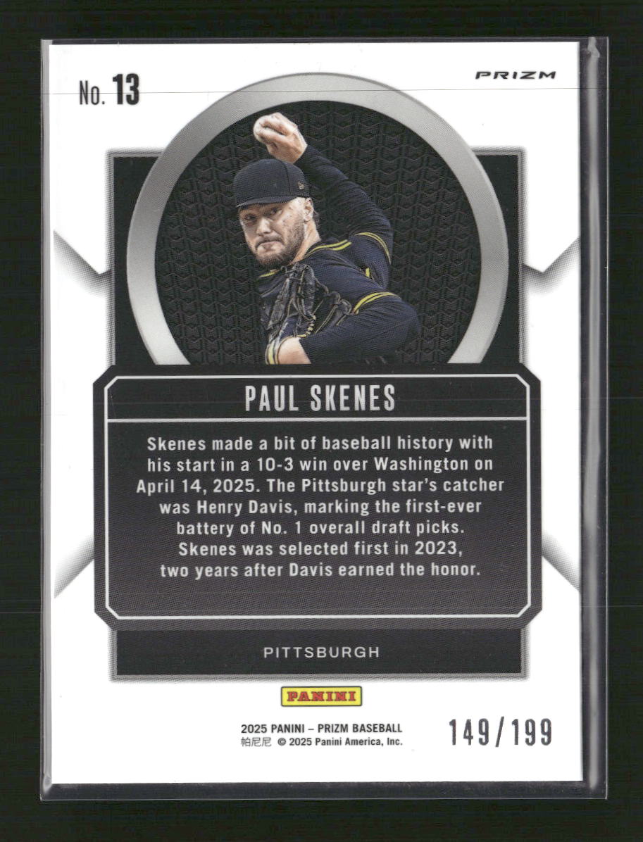 2025 Panini Prizm Talisman Red Prizms Paul Skenes #/199 #13