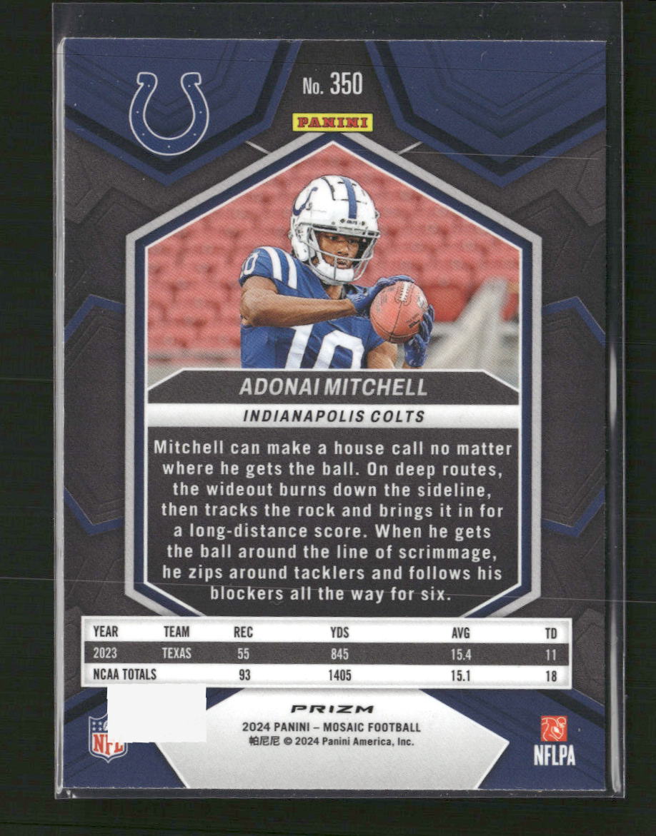 2024 Panini Mosaic Honeycomb Adonai Mitchell #350