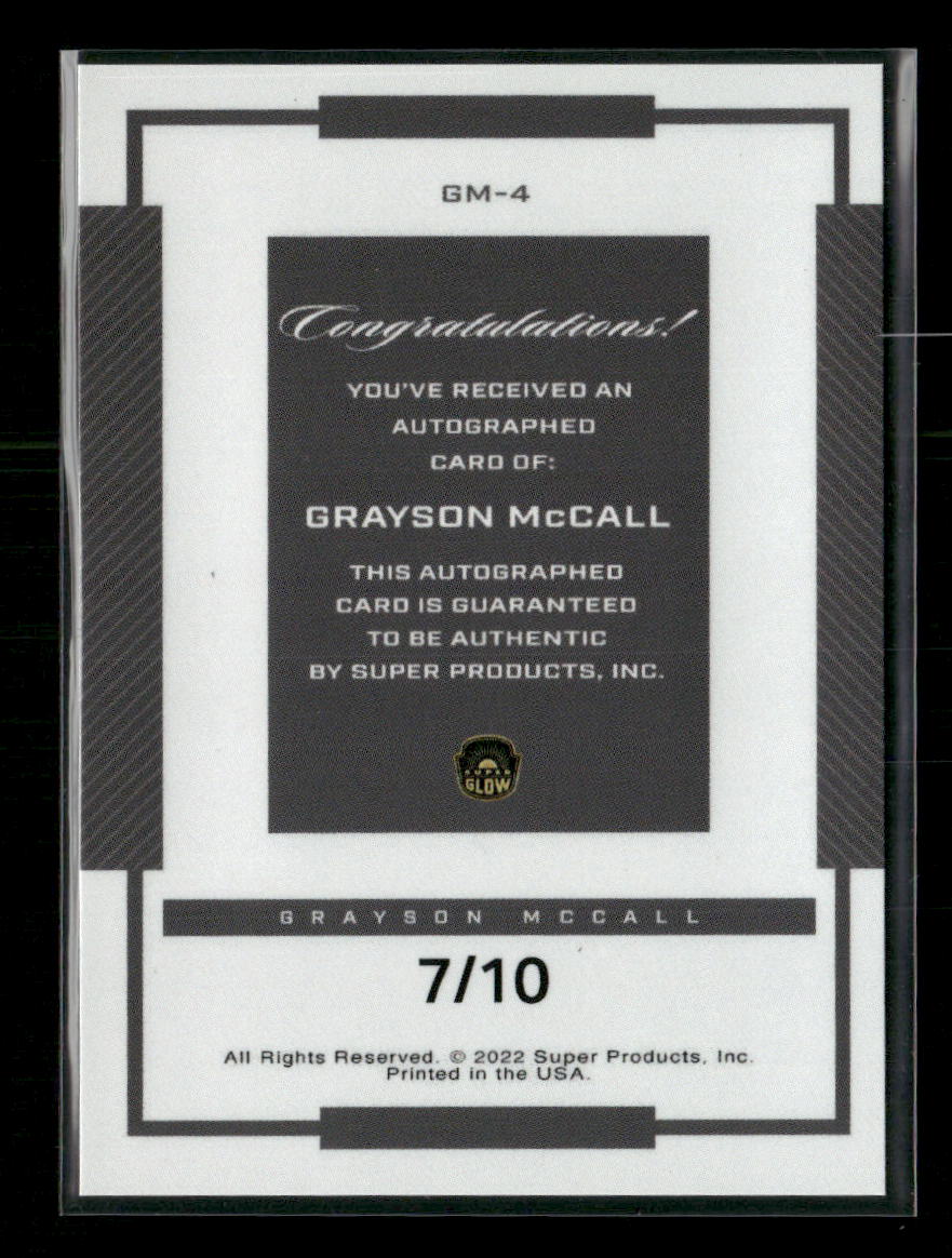 Grayson McCall 2022 Super Products Super Glow #/10 Auto