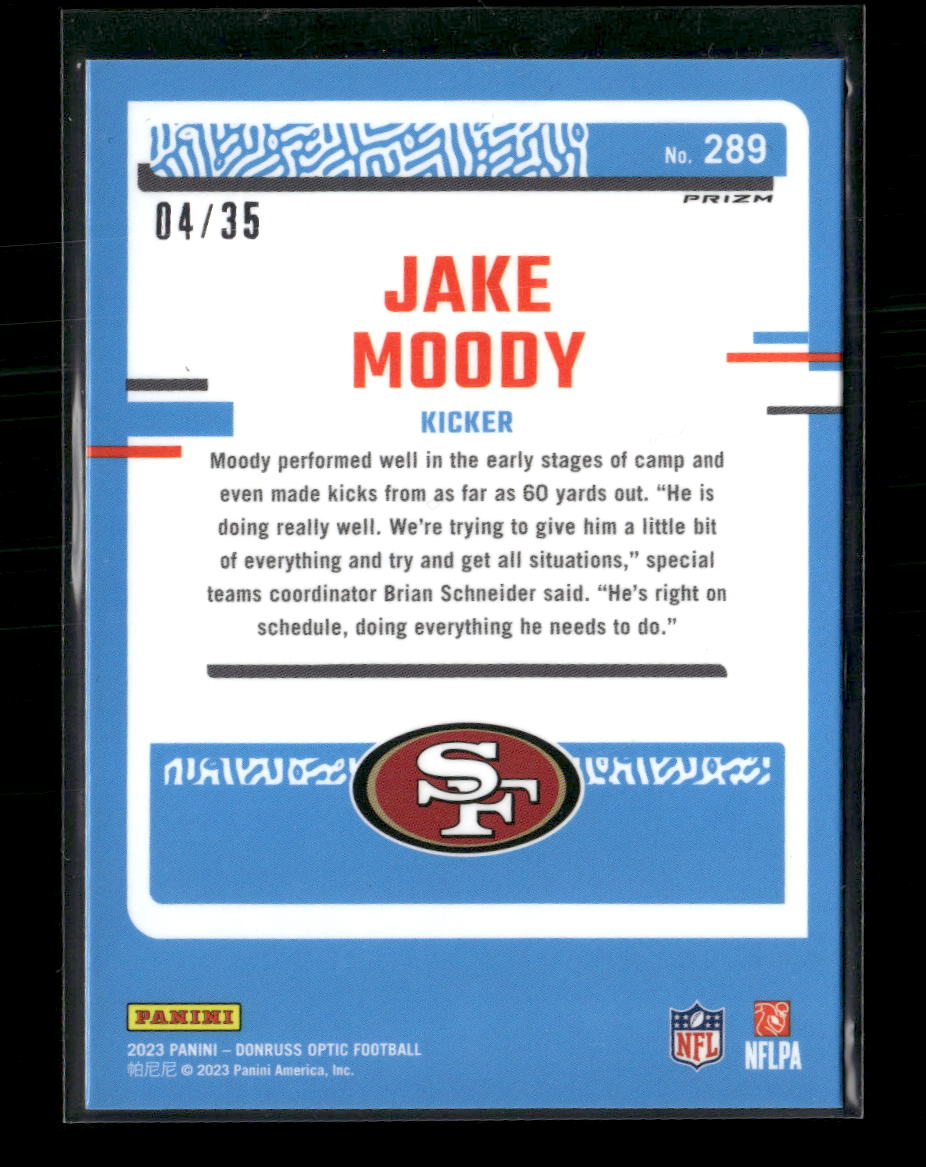 2023 Donruss Optic Bronze Mojo Jake Moody Rookie #/35 #289