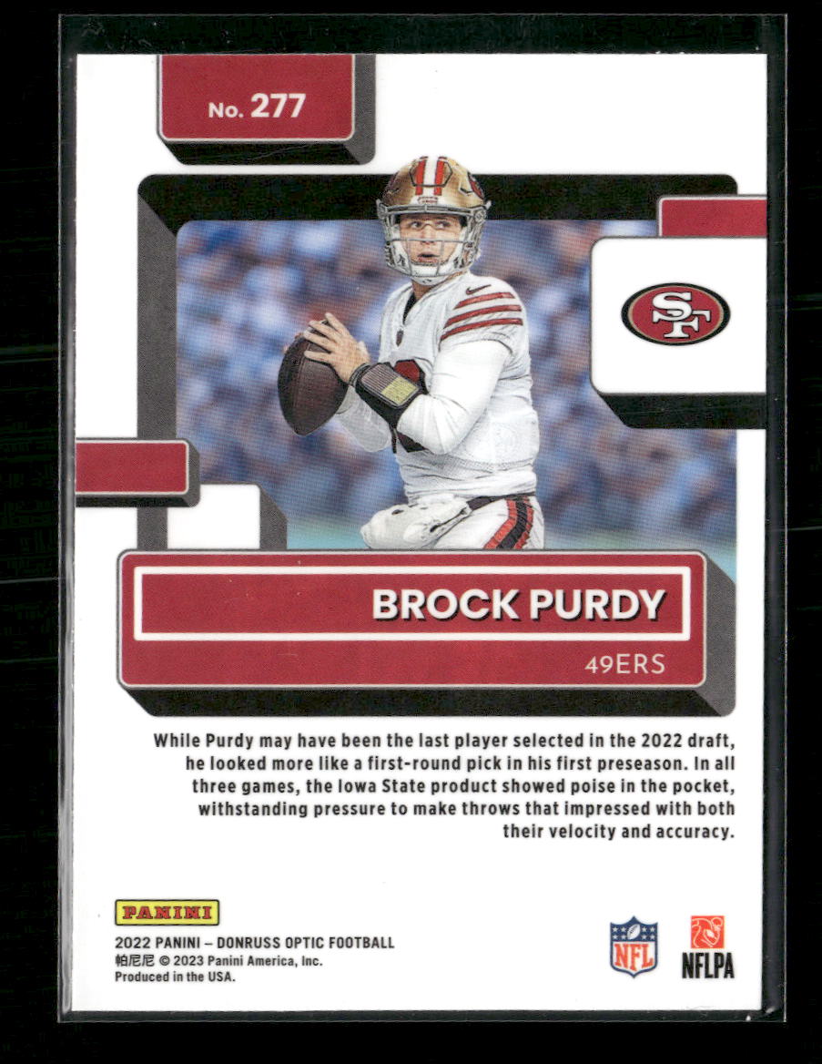 2022 Donruss Optic Brock Purdy Rookie #277
