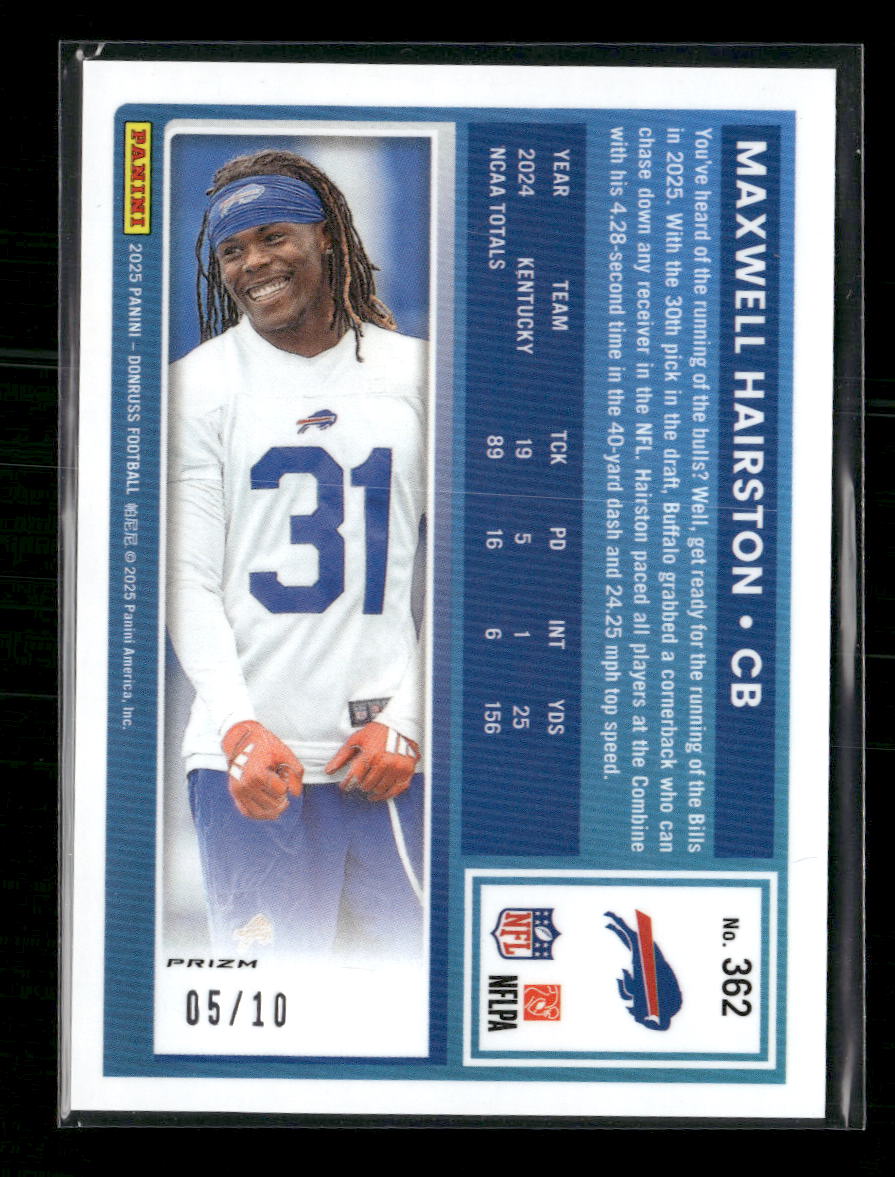 2025 Donruss Rated Rookie Gold Maxwell Hairston #/10 #362