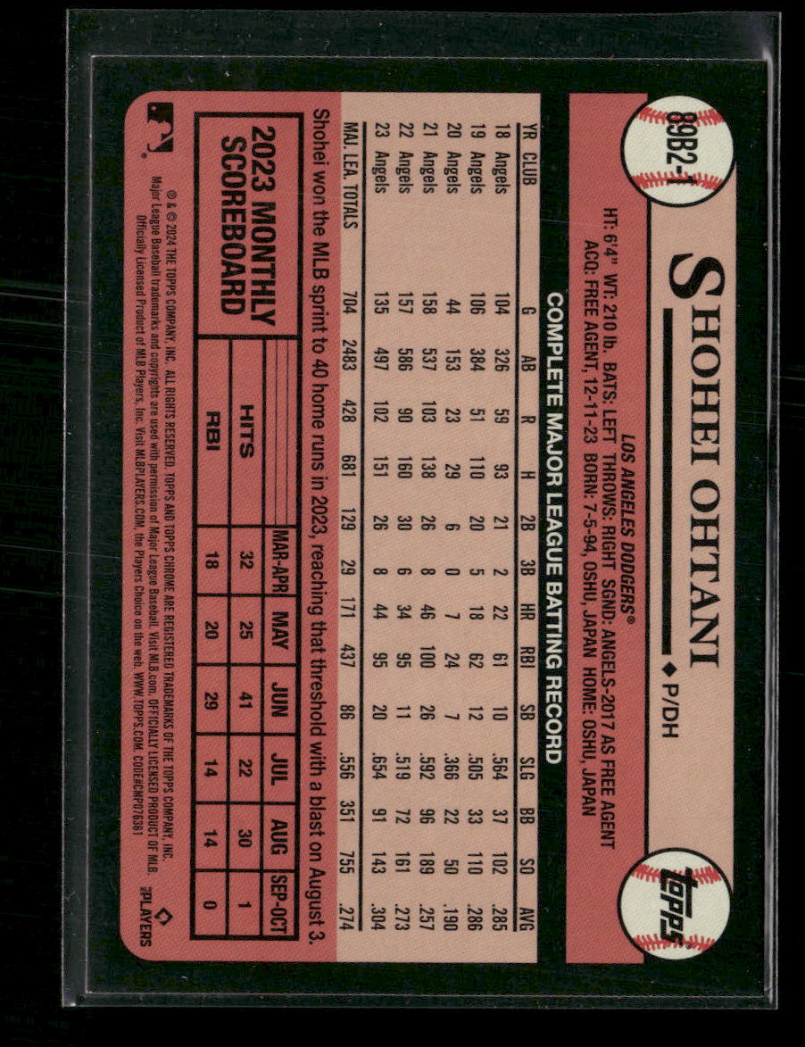 2024 Topps 1989 Baseball 35th Anniversary Foil (Series 2) Shohei Ohtani #89B2-1