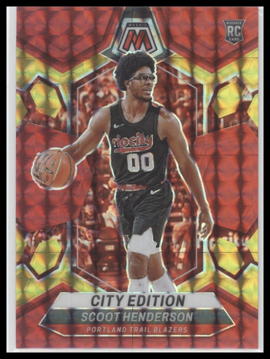 2023-24 Panini Mosaic CE Choice Fusion Red & Yellow Scoot Henderson #/75 #275