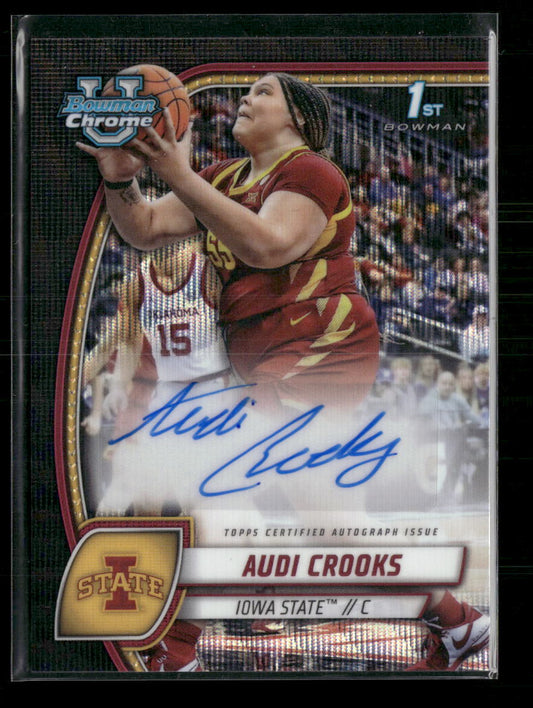 2025 Audi Crooks 1st Bowman Chrome U Black Wave Auto #9