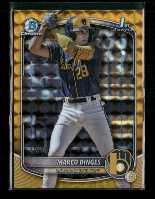 2025 Bowman Chrome Prospects Gold Marco Dinges #/50 #BCP-183