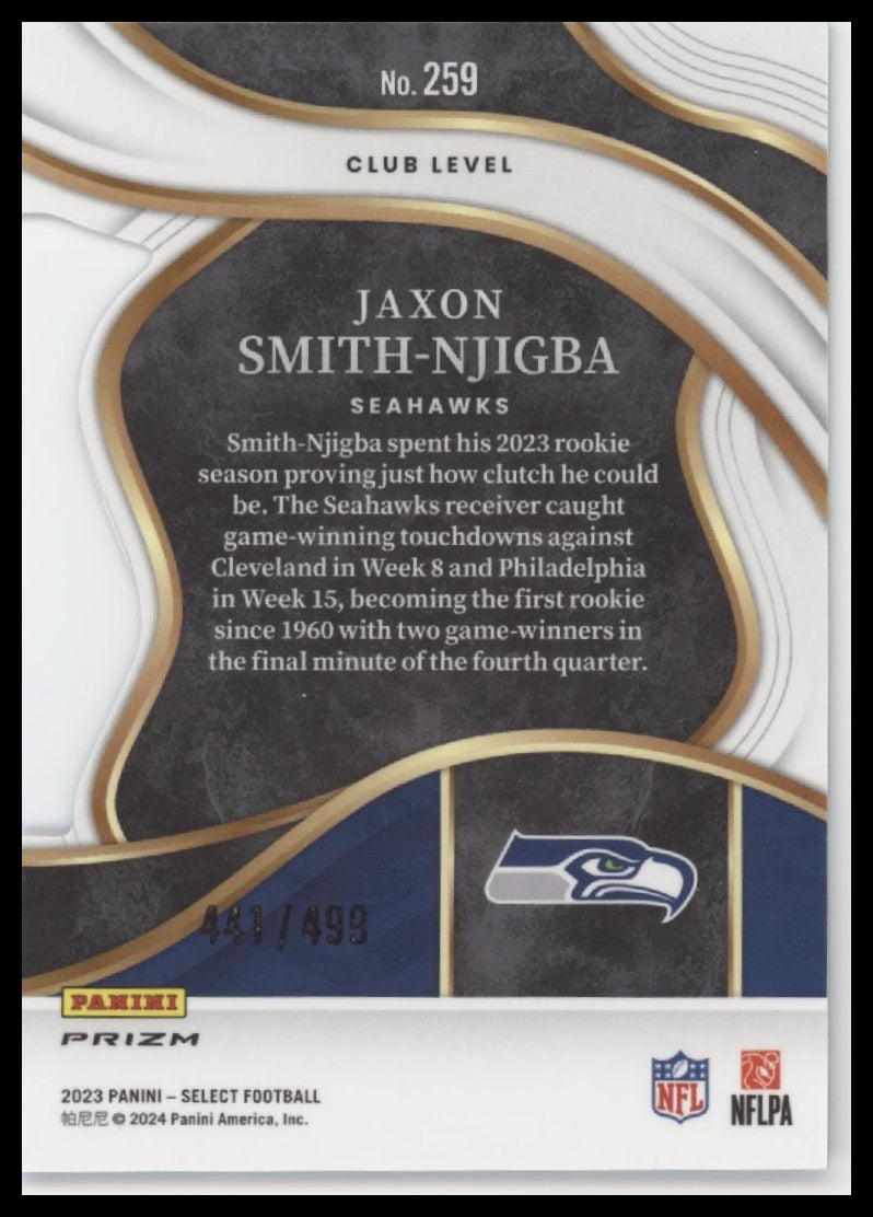 2023 Panini Neon Green Prizms Die Cuts Jaxon Smith-Njigba Rookie #/499 #259