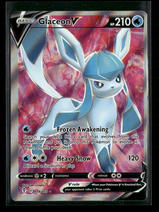 SWSH07: Evolving Skies Glaceon V (Full Art) #174/203