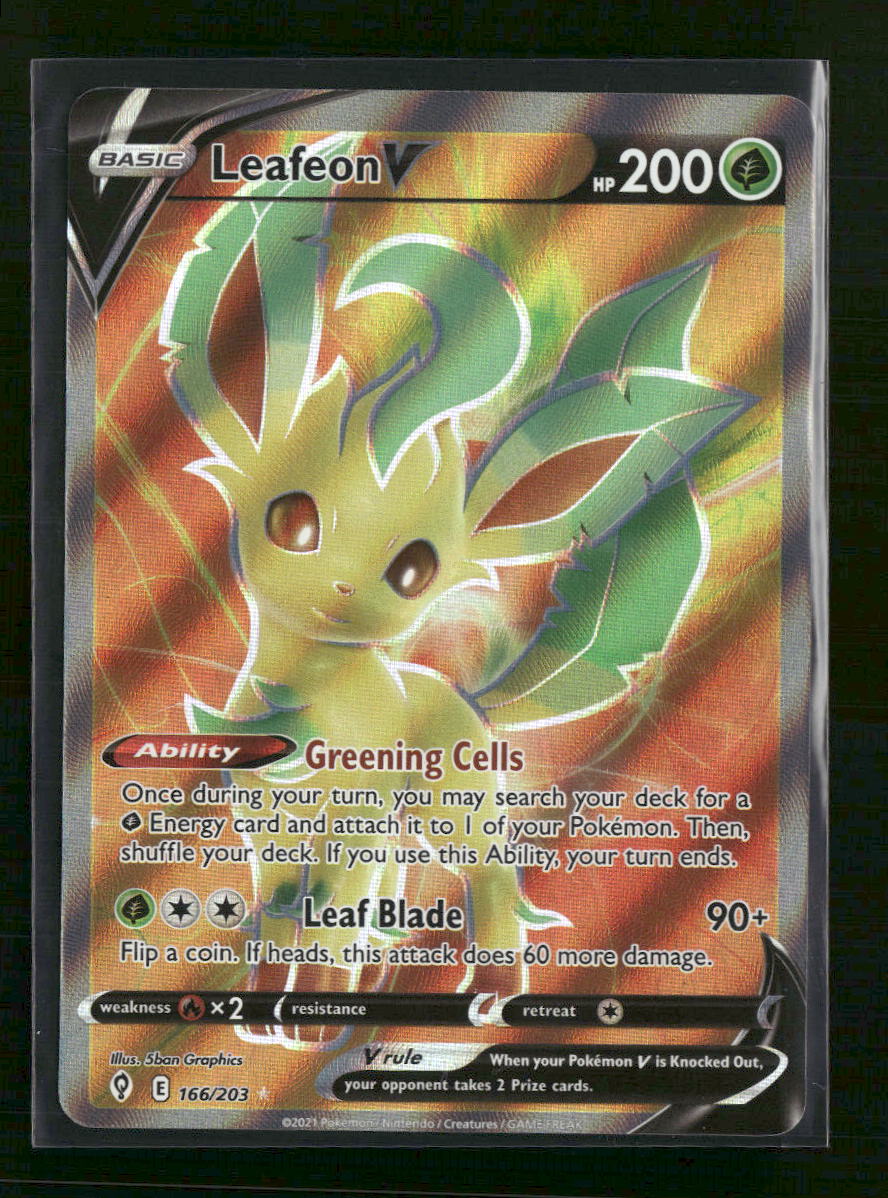 SWSH07: Evolving Skies Leafeon V (Full Art) #166/203