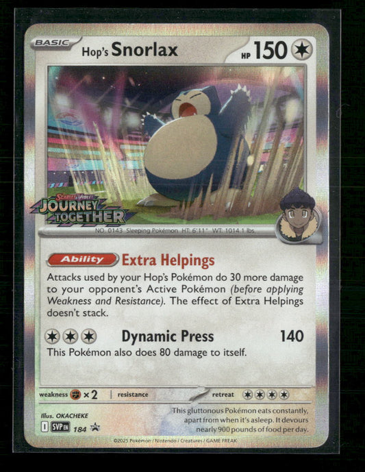 SV: Scarlet & Violet Promo Cards Hop's Snorlax #184