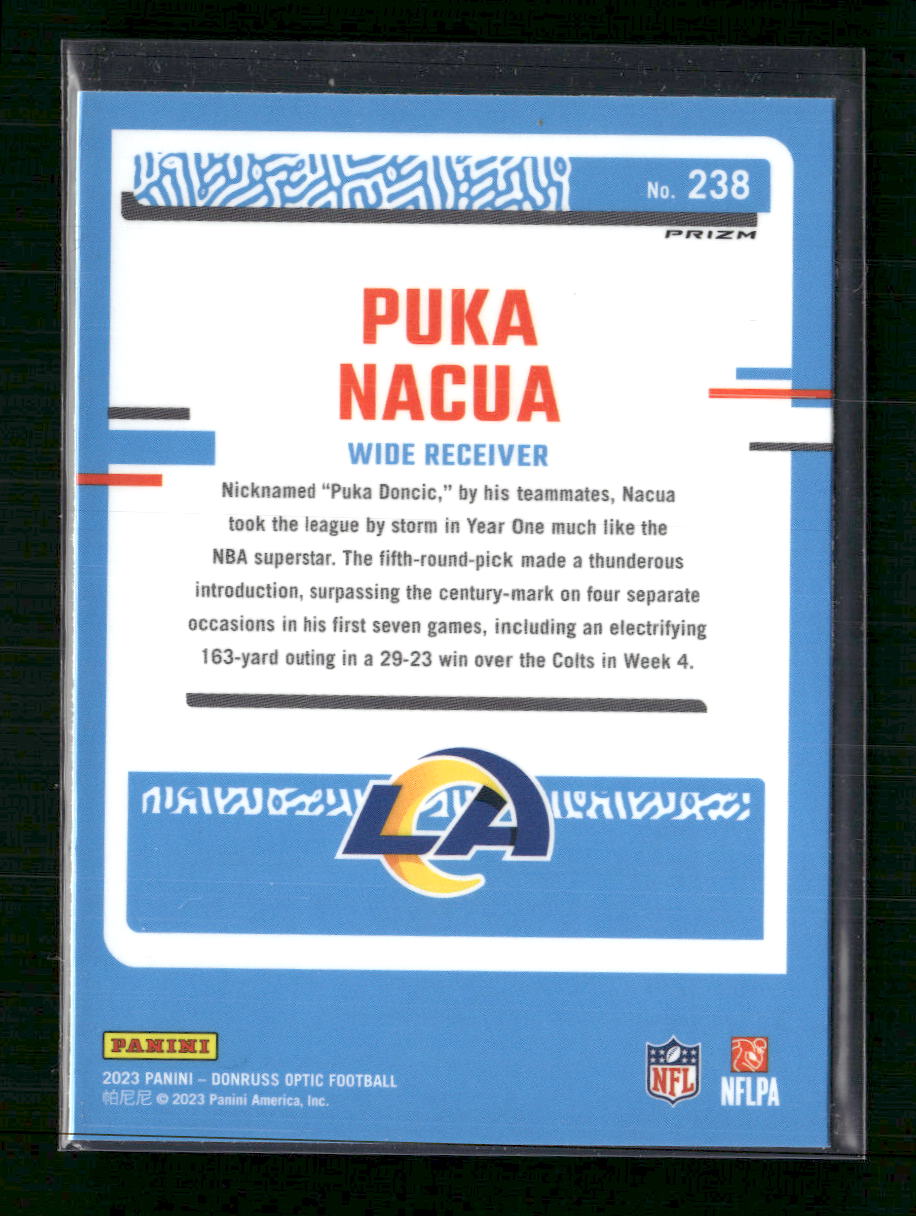 Puka Nacua 2023 #238 Donruss Optic Purple Shock Puka