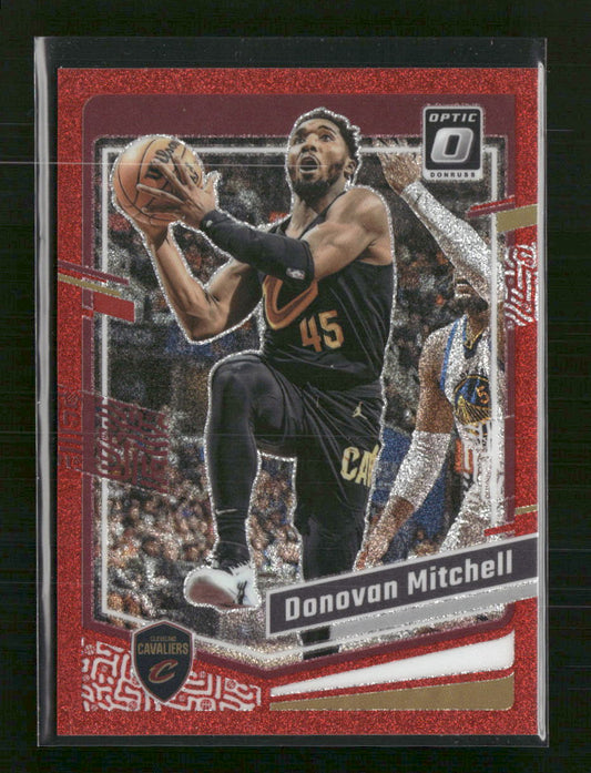 Donovan Mitchell 2023-24 #26 Donruss Optic Red Glitter #/75