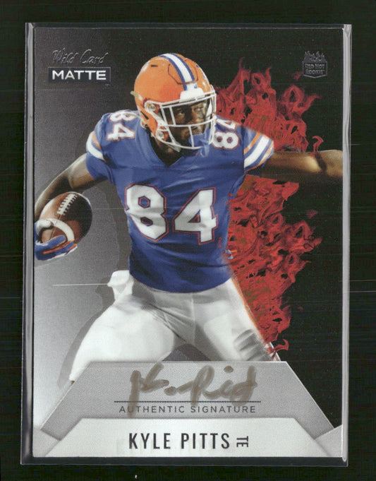 Kyle Pitts 2021 Wild Card Matte Black Red Hot Rookies Auto Red #/25 #MBC-11