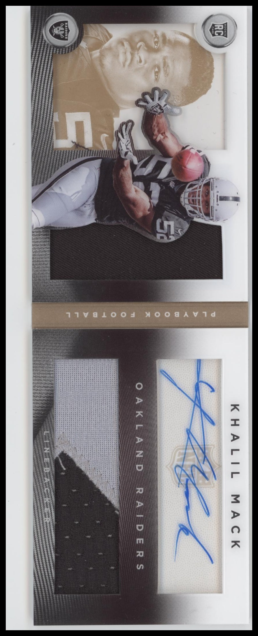 2014 Panini Playbook Rookies Booklet Sig Gold Khalil Mack Rookie #/99 Auto #136