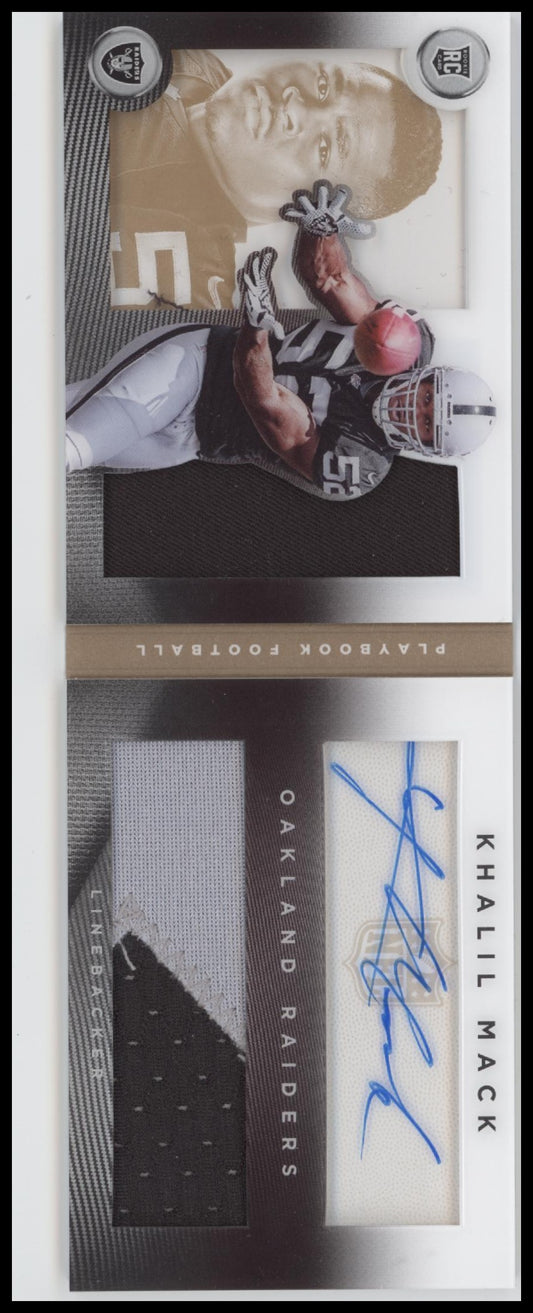 2014 Panini Playbook Rookies Booklet Sig Gold Khalil Mack Rookie #/99 Auto #136
