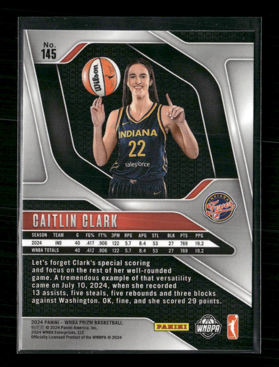 Caitlin Clark Rookie #145 2024 Panini Prizm WNBA