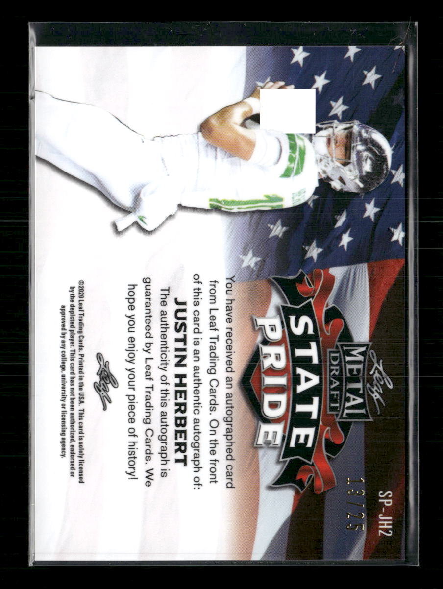 Justin Herbert  2020 #SP-JH2 Leaf Metal Draft State Pride Auto Purple #/25