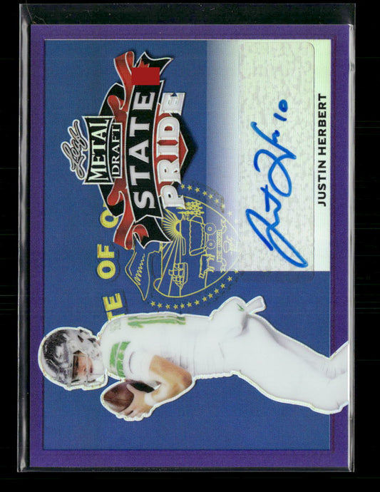 Justin Herbert  2020 #SP-JH2 Leaf Metal Draft State Pride Auto Purple #/25