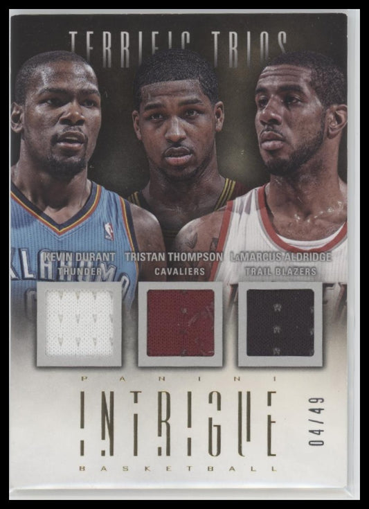 Durant/Thompson/Aldridge 2012-13 #19 Panini Intrigue Terrific Trios Patch #/49