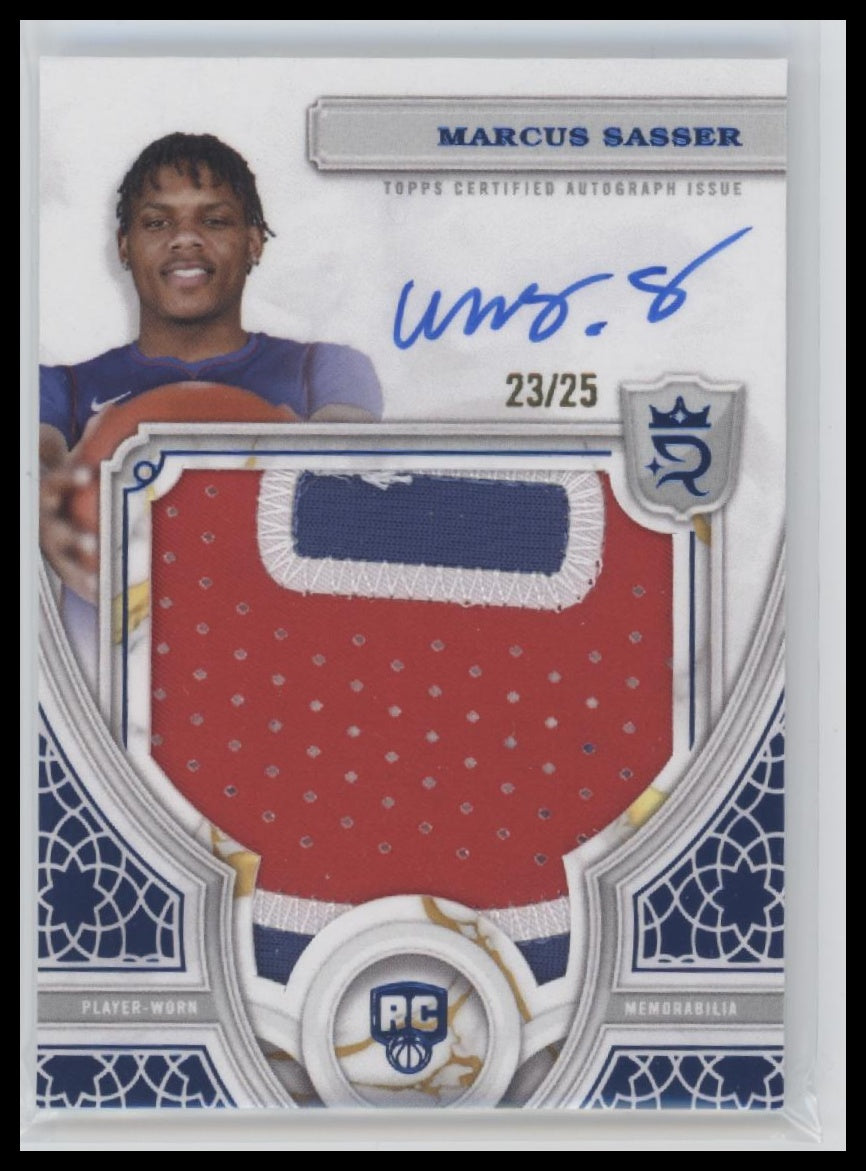 Marcus Sasser 2023/24 #111 Topps Royalty Patch & Auto Blue #/25