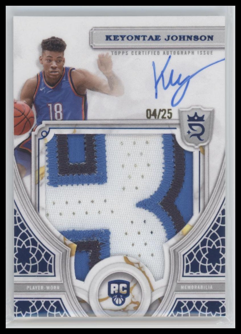 Keyontae Johnson 2023-24 #123 Topps Royalty Blue Rookie Patch & Auto #/25