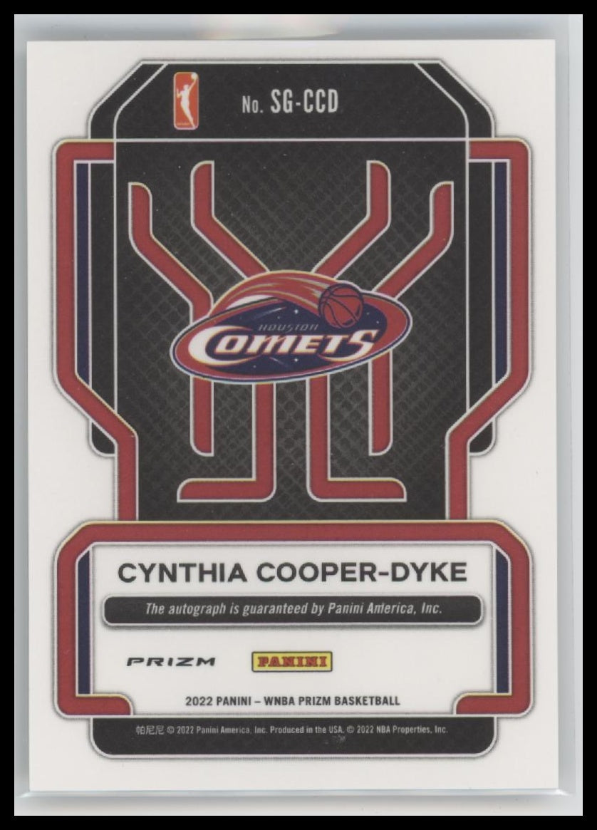 Cynthia Cooper-Dyke 2022 #SG-CCD Panini Prizm WNBA Green Auto