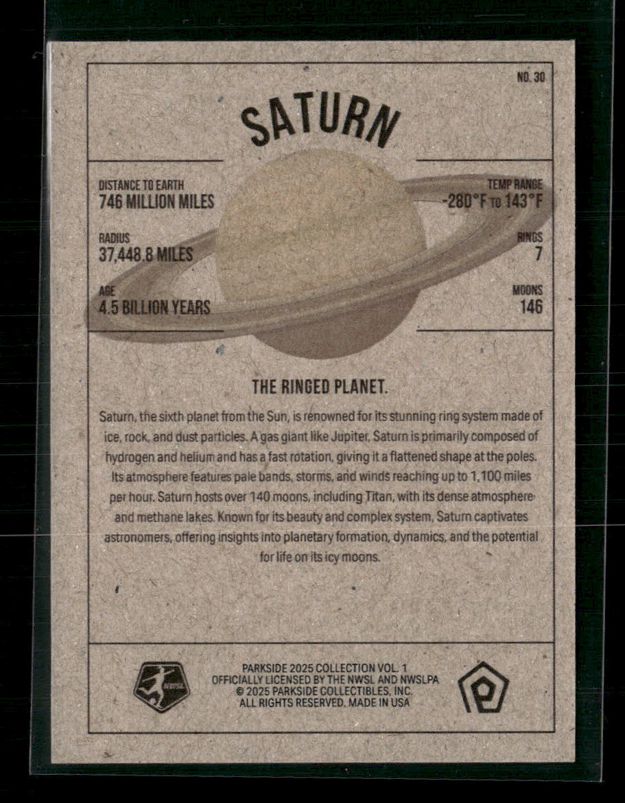 T. CHAWINGA 2025 PARKSIDE NWSL VOLUME 1 SATURN #30 /1