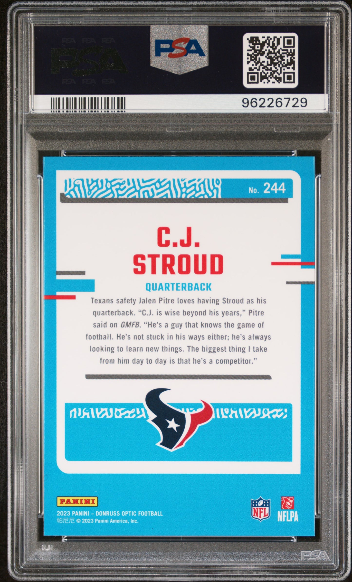 2023 Panini Donruss Optic Cj Stroud 10 PSA #244