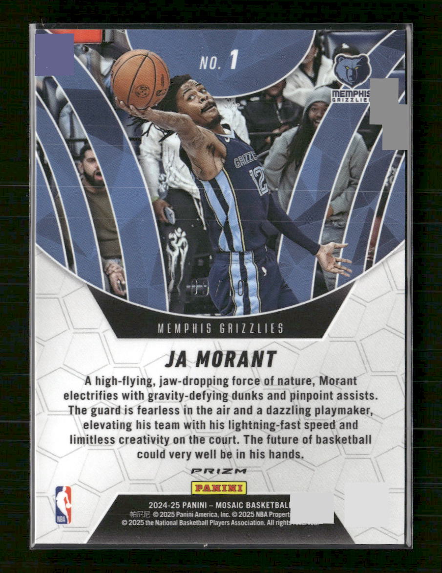 2024-25 Panini Mosaic Elevate Mosaic Green Fluorescent Ja Morant #/10 #1