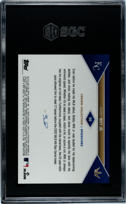 2022 Topps X Bobby Witt Jr. Bobby Witt Jr. 10 SGC #50