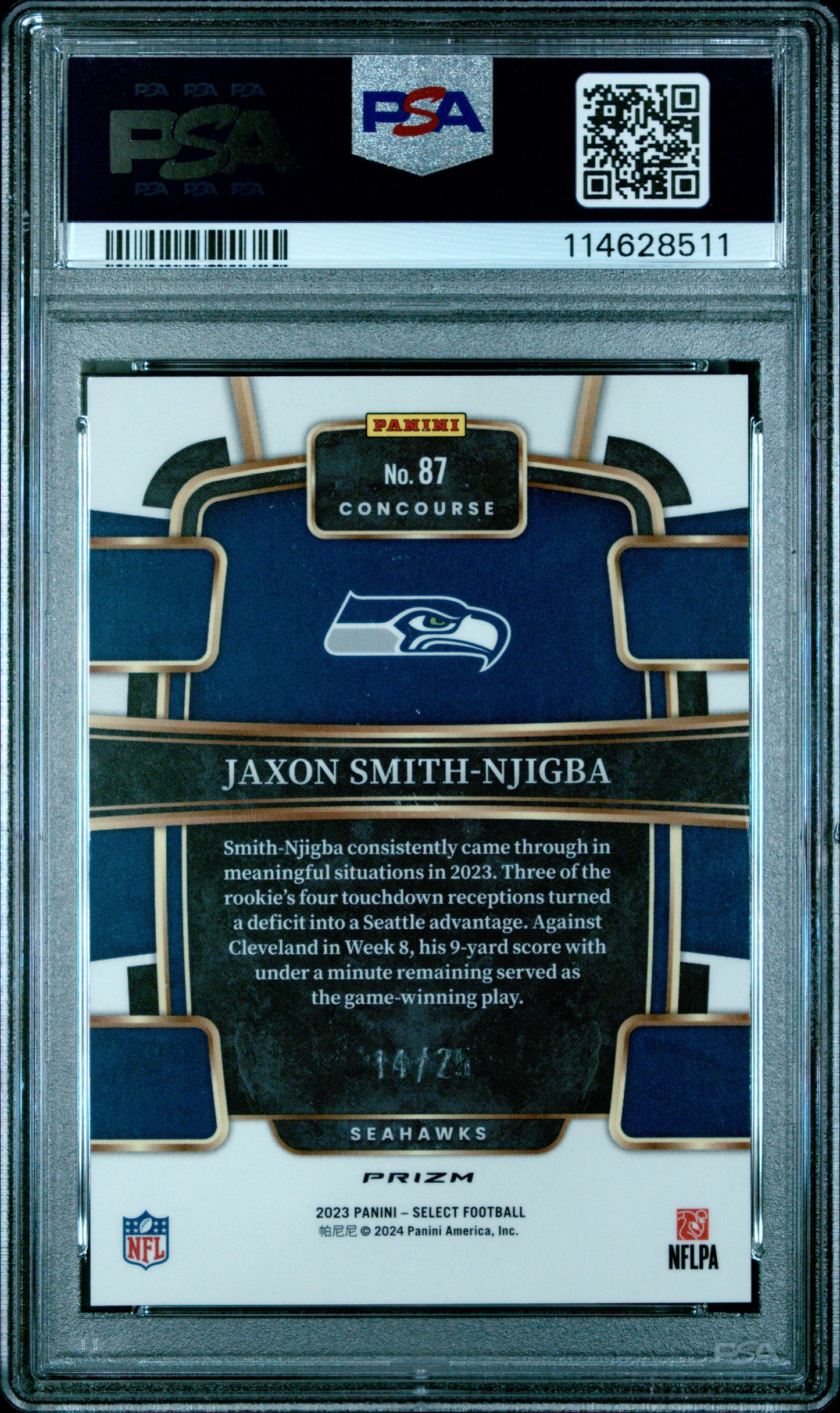 2023 Panini Select Tie-Dye Prizm Rookie Jaxon Smith-Njigba 10 PSA #87