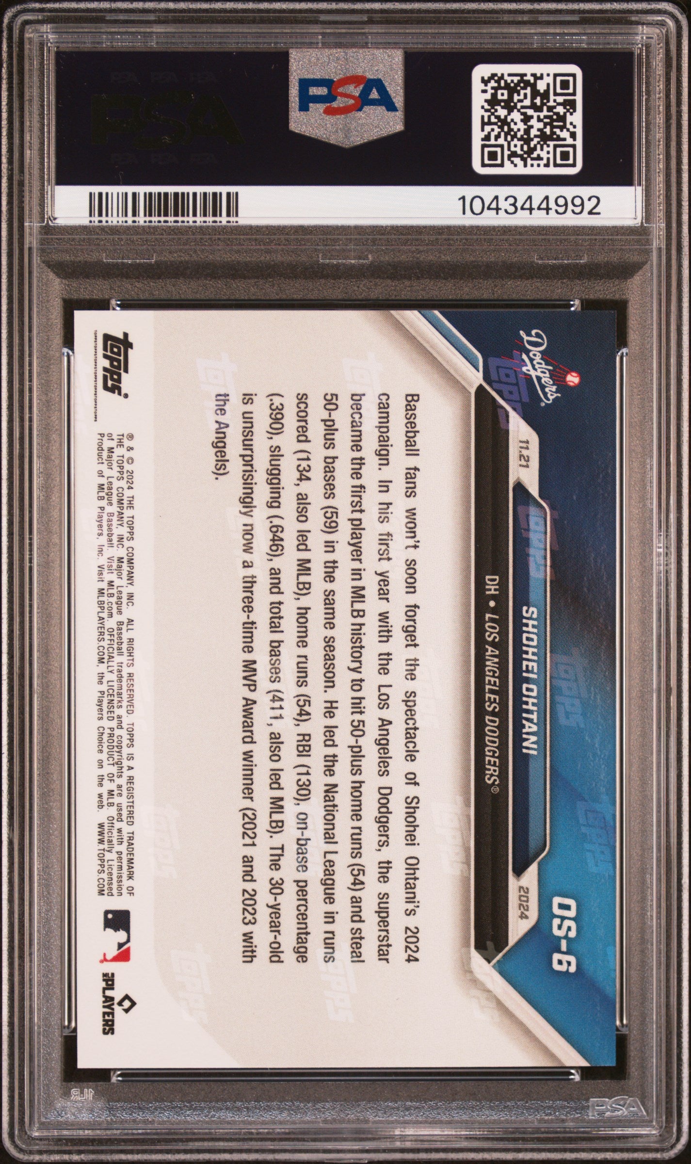 2024 Topps Now Offseason Shohei Ohtani 10 PSA #OS6
