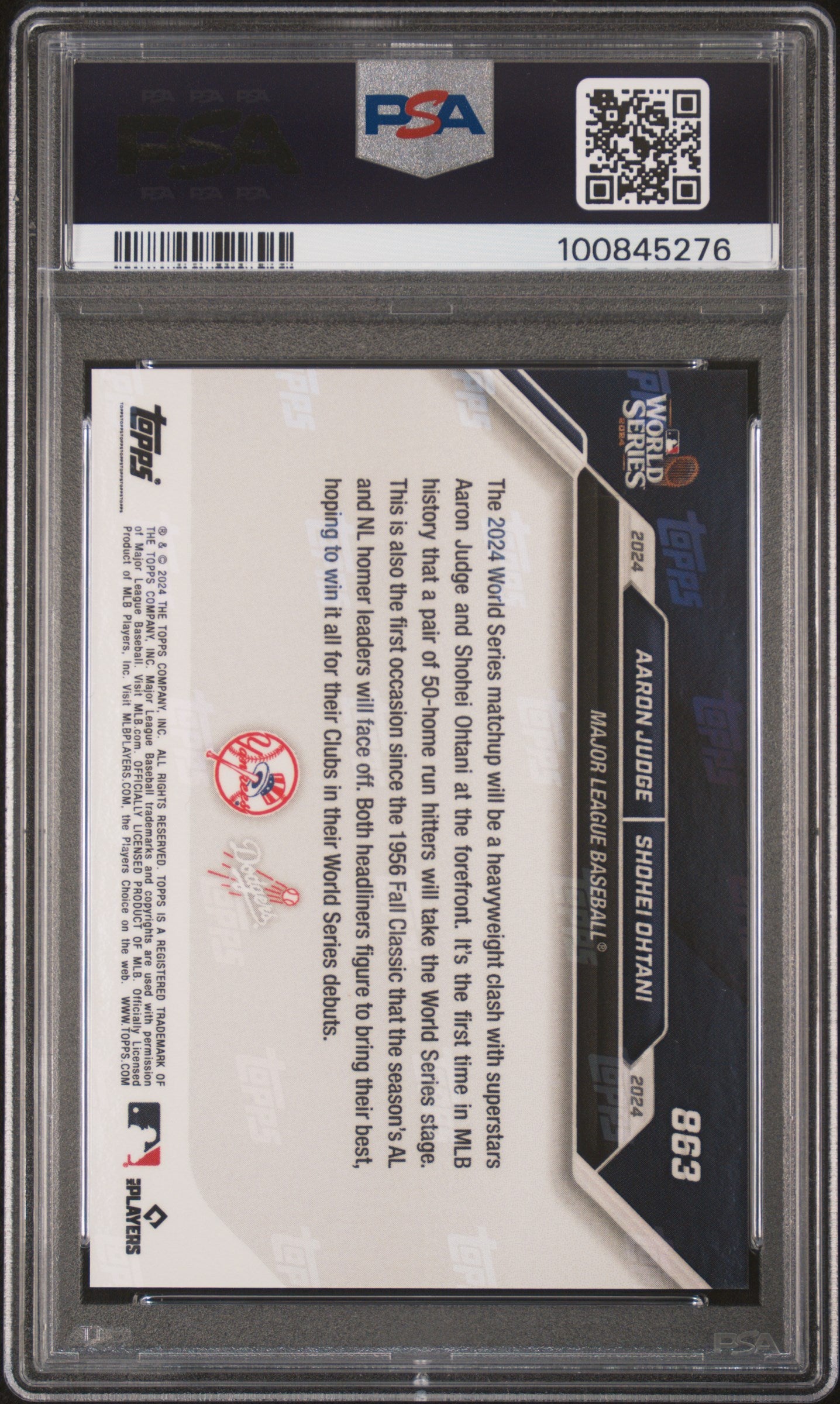 2024 Topps Now Judge/Ohtani 10 PSA #863