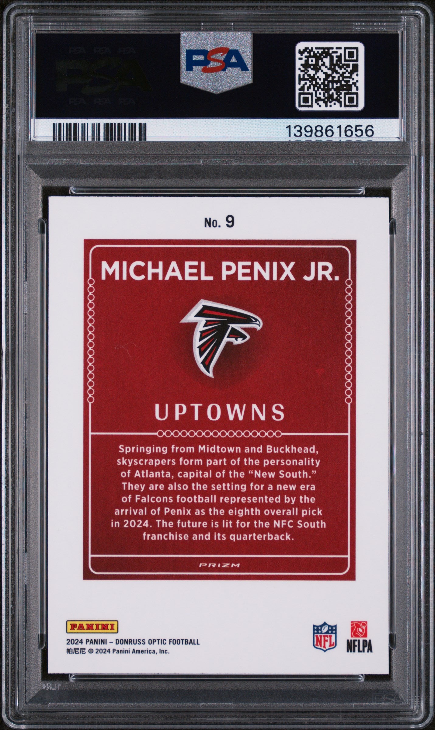 2024 Panini Donruss Optic Uptowns Michael Penix Jr. 10 PSA #9